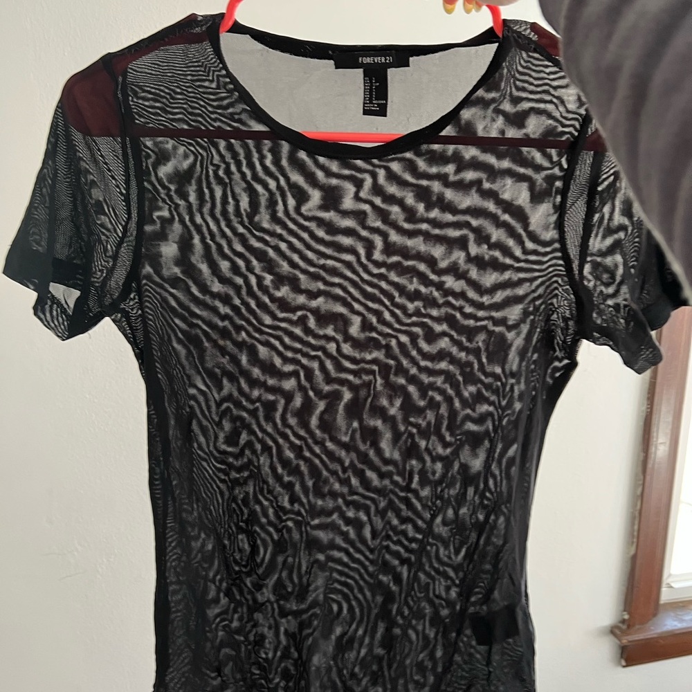 Black mesh body suit